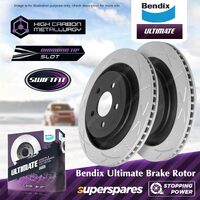 Bendix Rear Ultimate Disc Brake Rotors for Ford Mustang FM FN Straight Vane