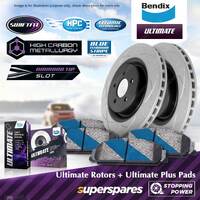 Bendix Front ULT Rotors + ULT+ Brake Pads for Ford Fairmont Fairlane BA BF 298mm