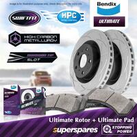 Bendix Front Ultimate Disc Brake Rotors + Pads for Porsche Cayenne 92A OD 360mm