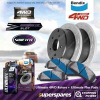 Bendix Rear ULT4WD Rotors ULT+ Brake Pads for Jeep Grand Cherokee WK WH 3.0 5.7L