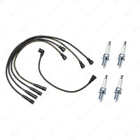 Bosch Ignition Leads + 4 x Denso Iridium Power Spark Plugs for Holden Rodeo TF