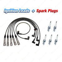 Bosch Ignition Leads + 5 x Denso TT Spark Plugs for Audi 100 C3 44 NF I5 2.3L