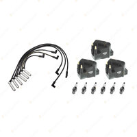 NGK Spark Plugs Coils + Bosch Leads Kit for Holden Commodore VY L67 3.8 V6 171kW