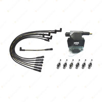 NGK Spark Plugs Coil + Bosch Leads Kit for Ford Fairmont Falcon EA EB ED 6Cyl