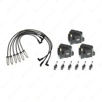 NGK Spark Plugs Coils + Bosch Leads Kit for Toyota Lexcen VP VR L27 3.8L V6 OHV