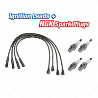 4 x NGK Spark Plugs + Bosch Ignition Leads Kit for Volvo 245 B23E 2.3L 81-82