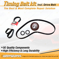 Timing Belt Kit & Gates Drive Belt for Fiat 500 Punto Dynamic 1.2L 1.4L 2006-ON