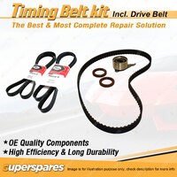 Timing Belt Kit & Gates Drive Belt for Mazda 626 2.0L SOHC FE 1983-1985 With A/C