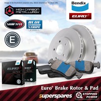 Bendix Front Euro+ Disc Brake Rotors & Pads for BMW 2 Series 228i F22 F23 F87