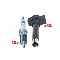 Bosch 10 Spark Plugs+10 Ignition Coils for Audi R8 42 5.2L CMPA V10 40V 11-12