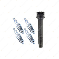 Bosch 4 Spark Plugs+Ignition Coil for Nissan Pulsar N16 CFAN16 1.6L I4 00-03