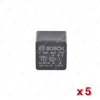 5 Pcs Bosch Main Relays 0986AH0206 - 5 Pin Rated Current 20A Voltage 24V