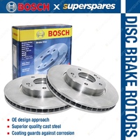 2 x Bosch Front Disc Brake Rotors for Subaru BRZ ZC6 Forester SF SF5 SF9 SH9