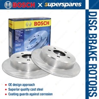 2 x Bosch Rear Disc Brake Rotors for Mercedes Benz C180 C220 CDI C280 C300 E200