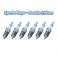 6x Bosch Double Iridium Spark Plugs for Mercedes Benz SL320 129 SL350 SLK320 230