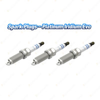 3 x Bosch Platinum Iridium Evo Spark Plugs for Ford Puma 1.0L B7J I3 12v 92kW