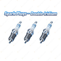 3 x Bosch Double Iridium Spark Plugs for Toyota Yaris Cross MXPA10 MXPH10 MXPB10