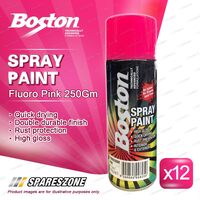 12 x Boston Fluoro Vibrant Fluorescent Pink Spray Paints 250G Enhance Surfaces