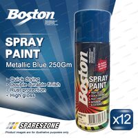 12 x Boston Metallic Blue Spray Paints 250G Blue Shiny Rust Prevention Finish