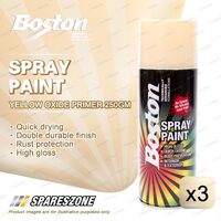 3 x Boston Yellow Oxide Primer Spray Paint Cans 250 Gram Rust Protection