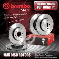 4x Brembo Front+Rear Slotted Brake Rotors for Audi A3 8L1 1.6L 1996-2003