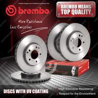 4x Brembo Front+Rear UV Coated Brake Rotors for Fiat 500X 334 1.3 1.4 1.6L 14-ON