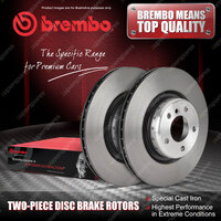 2x Rear Brembo Floating Disc Brake Rotors for Nissan GT-R R35 12/2007-On
