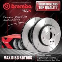 2x Front Brembo Slotted Brake Rotors for Ford Focus II 16" 17" Wheel Sport Pack