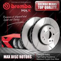 2x Rear Brembo Slotted Brake Rotors for Skoda Fabia ABS With Rear Disc 1KT 1KV