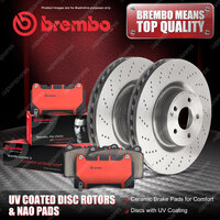 Front Brembo UV Disc Rotors + NAO Brake Pads for Mercedes Benz S280 S320 W220