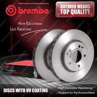 2x Rear Brembo UV Coated Disc Brake Rotors for Abarth Grande Punto 199 1.4L