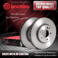 2x Front Brembo UV Disc Brake Rotors for Fiat 500 Bravo Doblo Vented OD 257mm