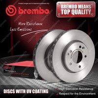 2x Rear Brembo UV Disc Brake Rotors for Jaguar XE X760 XF X260 Sport Vented