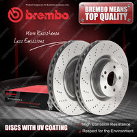 2x Front Brembo UV Coated Disc Brake Rotors for Mercedes Benz SL 350 R230