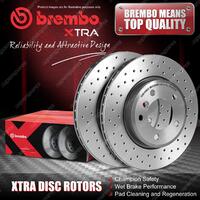 2x Rear Brembo Drilled Disc Brake Rotors for Fiat 500 Barchetta Bravo Coupe