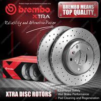 2x Front Brembo Xtra Drilled Disc Brake Rotors for Seat Leon 5F1 5F5 5F8 SC ST