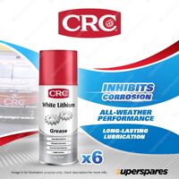 6 x CRC White Lithium Grease Lubricant Protectant 300g/450ml for Metal