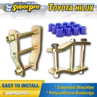 Front Shackles & Superpro Poly Bushings kit for Toyota Hilux 79-97