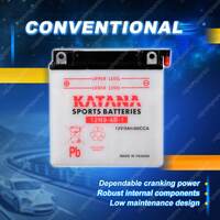 Katana Sports Battery - 12V 80CCA 9Ah for Aprilia Various Models Motorcycle