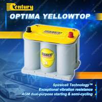 Century Yellowtop Optima Battery for 12 Volts 650CCA 98RC 48Ah Warranty 36M