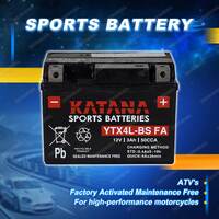 Katana Sports Battery - 12V 50CCA 3Ah for Arctic Cat All Models 90cc ->2006