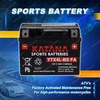Katana Sports Battery - 12V 50CCA 3Ah for Suzuki Various Models Motorcycle
