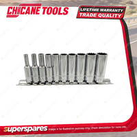 10 Pcs of Chicane 1/4" Drive Metric Deep Socket Set - Chrome Vanadium Steel