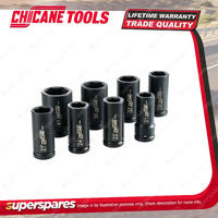 8 Pcs of Chicane 3/4" Drive 6Pt Metric Deep Impact Socket Set - Cr-Mo Steel