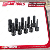 10 Pcs of Chicane 1/2" Drive In-Hex Impact Socket Set - Chrome-Molybdenum Steel