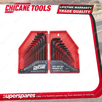 30 Pcs of Chicane Metric & Af Hex Key Set - Chrome Vanadium Steel Black Finished