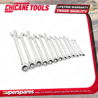 13 Pcs of Chicane Metric Ratchet Spanner Set - 72 Teeth Chrome Vanadium Steel