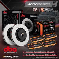 DBA Front 4000 T3 Brake Rotors & Xtreme Pads for Mitsubishi Magna TE TH TJ TR