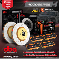 DBA Front 4000 XS Gold Brake Rotors & Xtreme Pads for Lexus RX350 GSU35 AWD