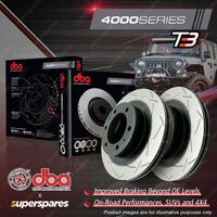 DBA Front 4000 T3 Slotted Disc Brake Rotors for Cadillac Deville HD RPO J55